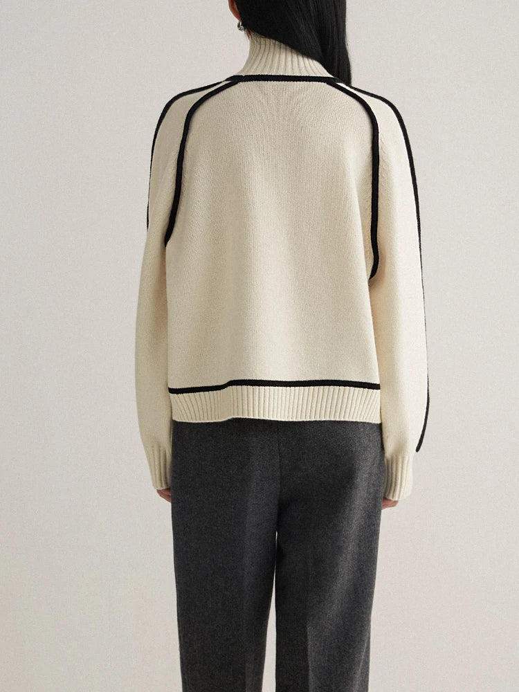 WW | Contrast Knitted Roll Neck