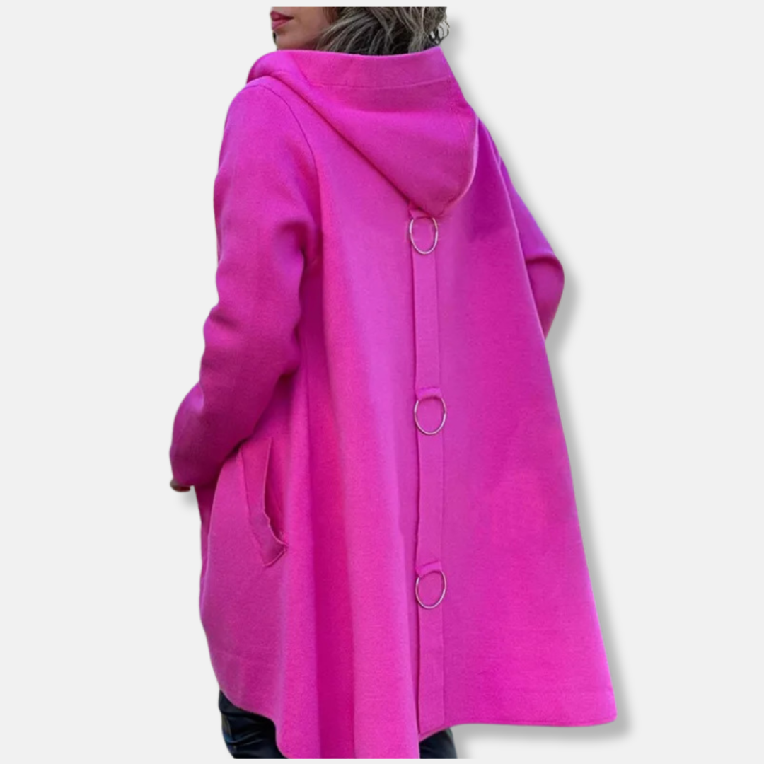WW | Wollmischung Relaxed Fit Kapuze Druckknopfschluss mittellange