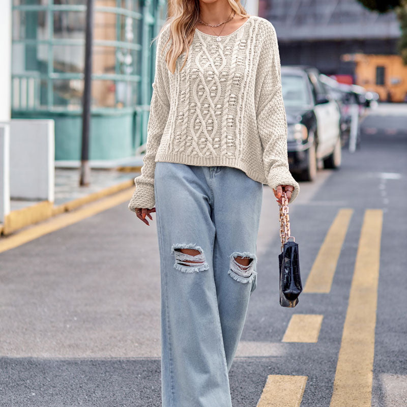 WW | Pullover in Twisted Knit with a Comfortable Fit
