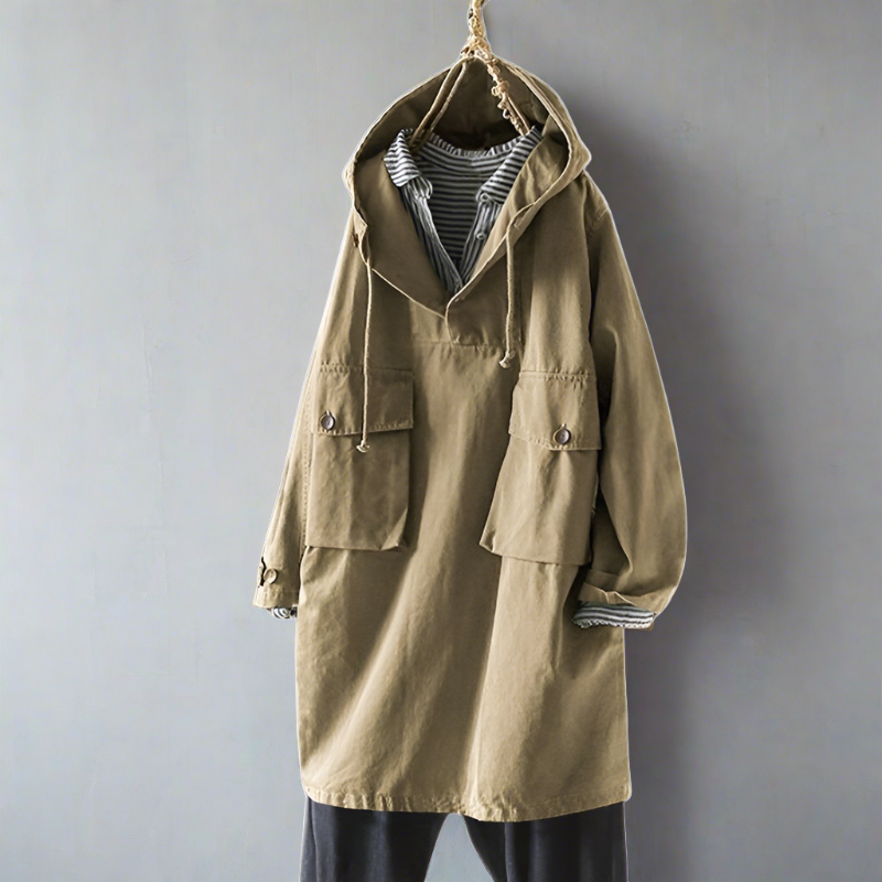 WW | Wasserdichte Außenjacke mit Kapuze und großen seitlichen Taschen
