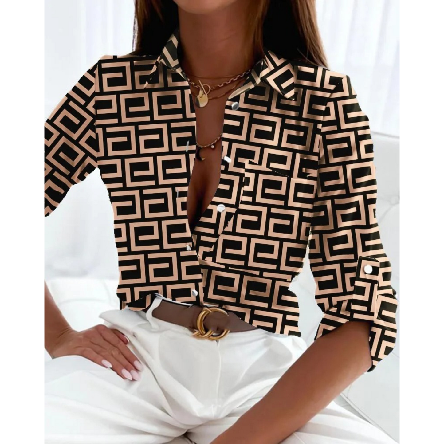 WW | Elegant Women's Business Style Blouse with Lining