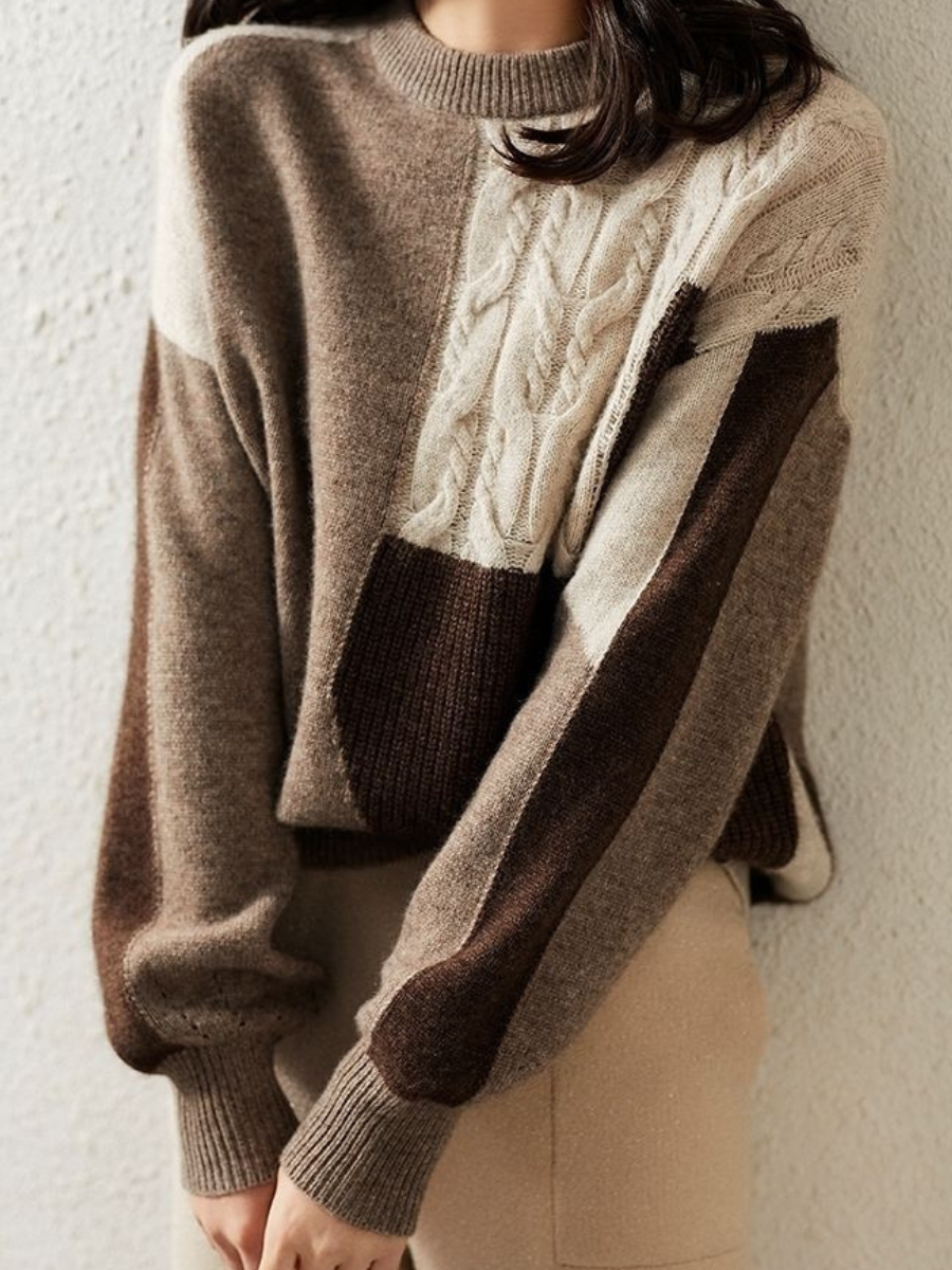 WW | Chic & stylish knit sweater in contrasting color