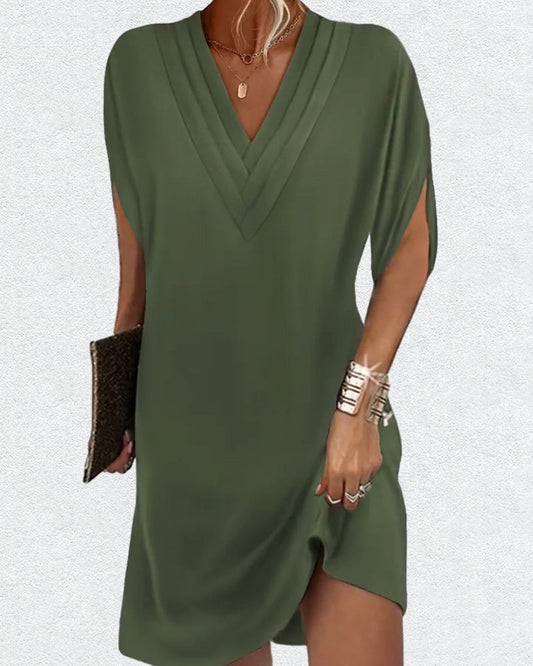 WW | Elegantes Kleid mit offenen Ärmeln und V-Ausschnitt