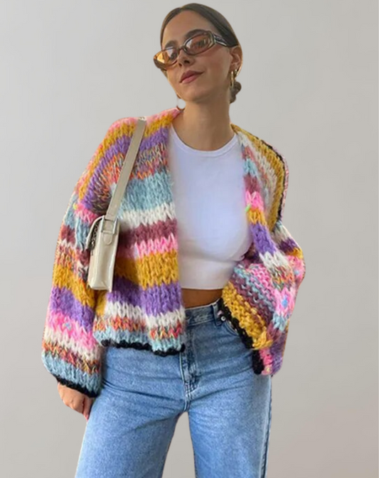 WW | Übergroße Und Bunte Strickjacke