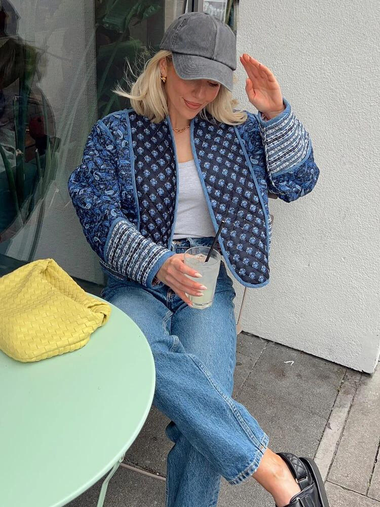 WW | Wendbare Vintage-Patchwork-Blumenjacke für Frauen - Favorit im Frühling und Sommer 2025