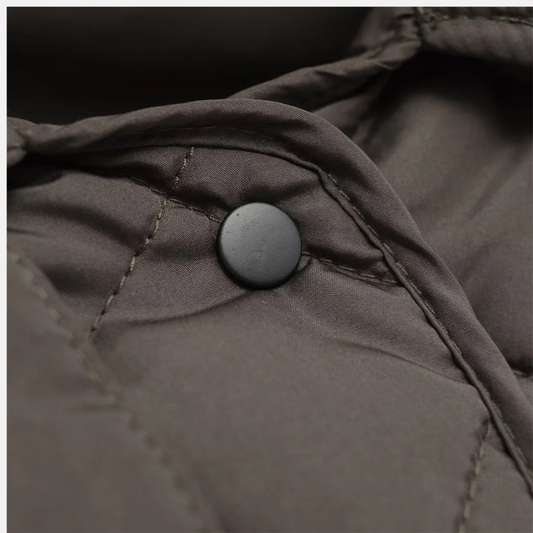 WW | Steppjacke Lässig Geschnitten Diamantmuster mittellang Hemdkragen