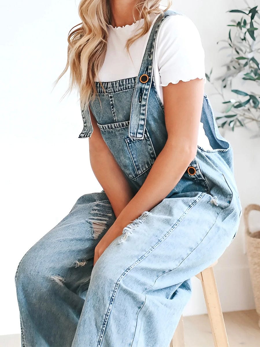 WW | Sleeveless Loose Denim Jumpsuit