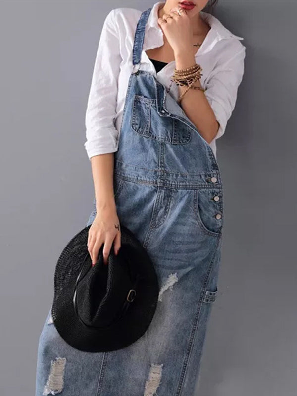 WW | Lässiges Denim-Latzkleid