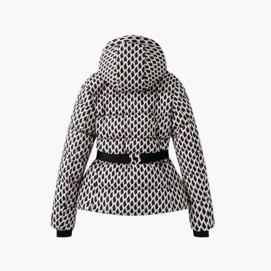 WW | Steppjacke mit Gürtel und Kapuze - Elegante, Wasserabweisende Winterjacke für Alltag und Outdoor