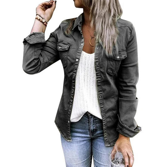 WW | Damen Sommerjacke Im Military Denim Stil