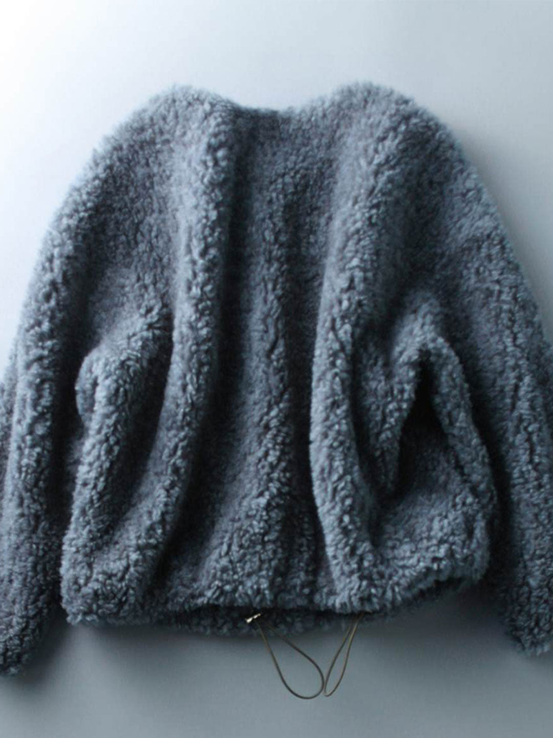 WW | Lässige einfarbige Struktur-Fleece-Oberbekleidung