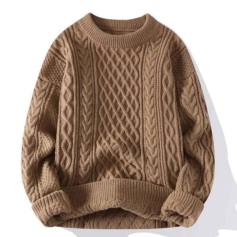 WW | Cable Knit Round Neck Jumper Soft And Warm Ribbed Cuffs
