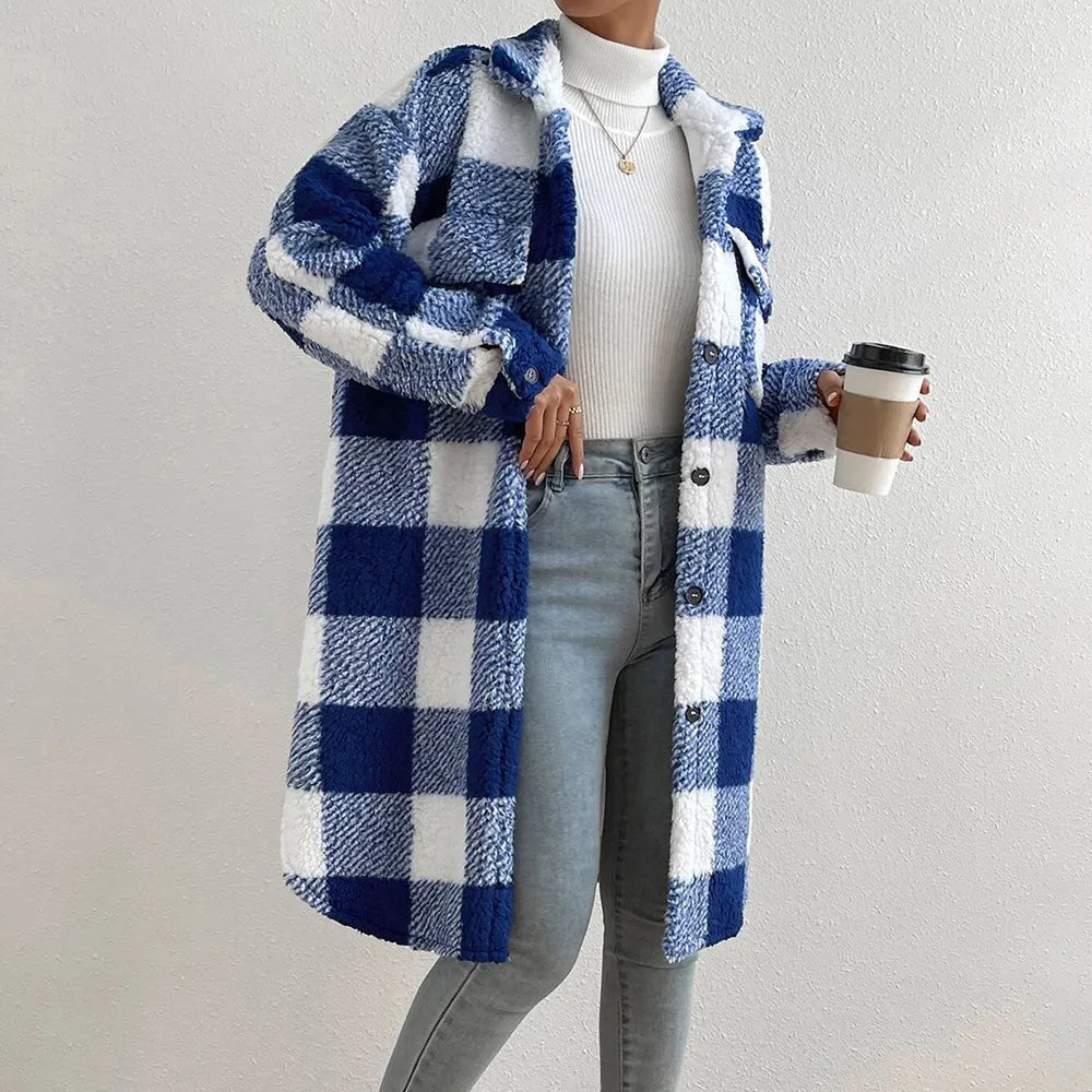 WW | Damen Oversized Teddy Jacke Gemütlicher Stil