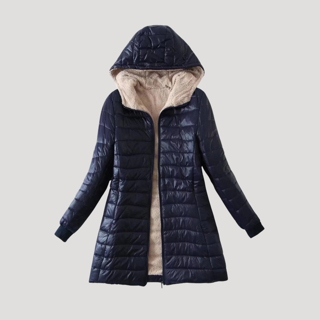 WW | Damen lange Pufferjacke Wintermantel mit Kapuze