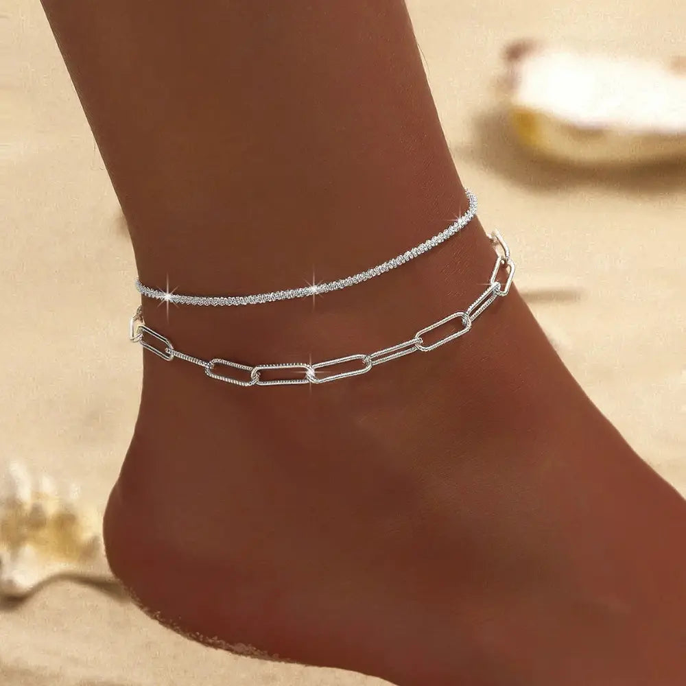 WW | Chic Silver/Gold Double Anklet
