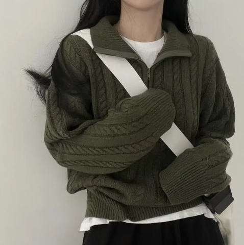 WW | Vintage Half Zipper Damen Pullover