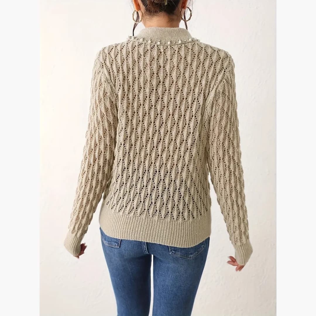 WW | Elegant Pearl Knit Sweater for Women
