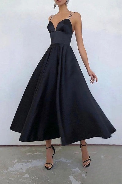 WW | elegantes Midi-Kleid mit Spaghettiträgern für besondere Anlässe
