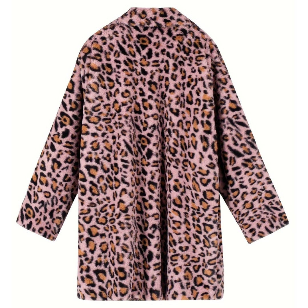 WW | Plus Size Leopard Print Open Front Long Sleeve Jacket