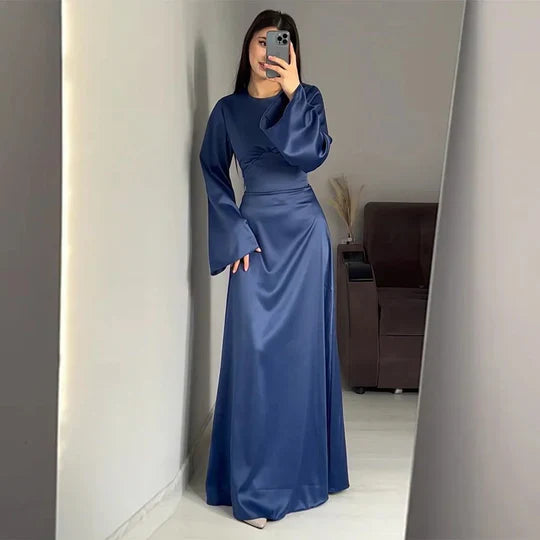 WW | Lange Frauenkleider Aus Satin Stil