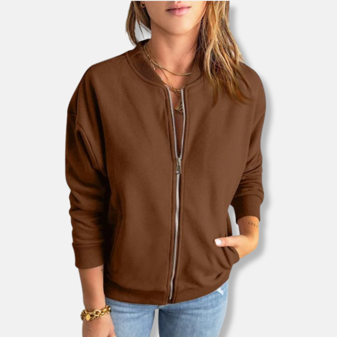 WW | Jacke - Leichtes Design - Lockere Passform - Reißverschluss - Rippkante Lässiger Look
