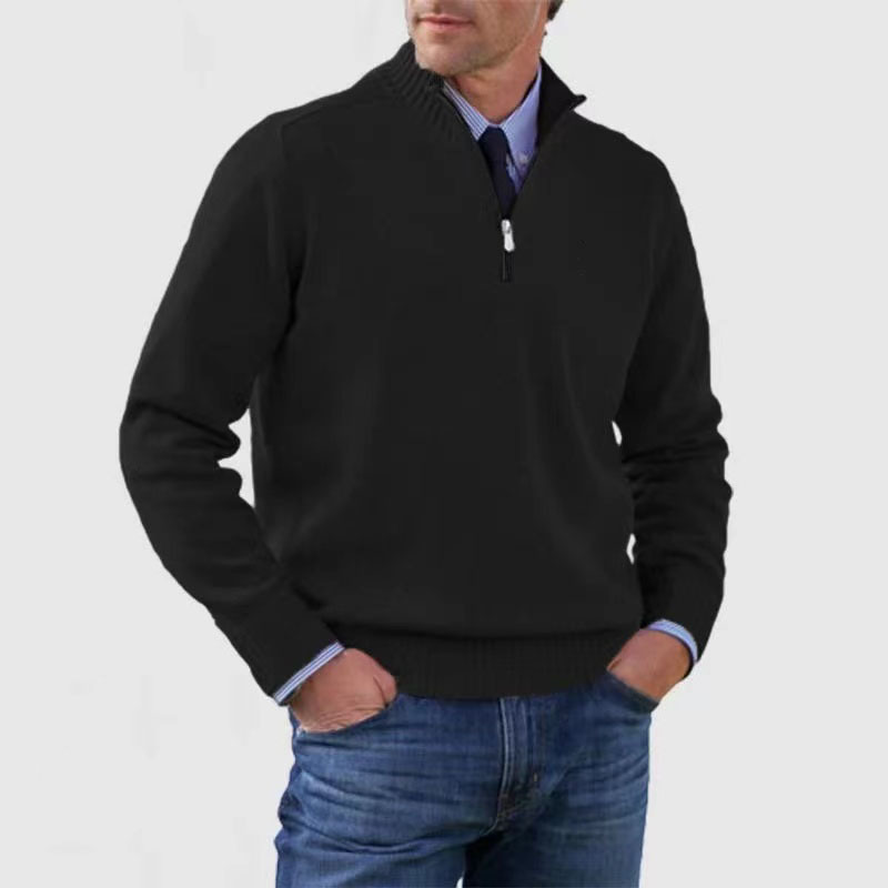 WW | Eleganter Pullover für Herren mit halbem Reißverschluss