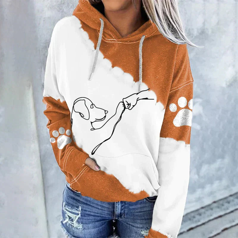 WW | Trendiger lockerer Hoodie mit Hundeaufdruck