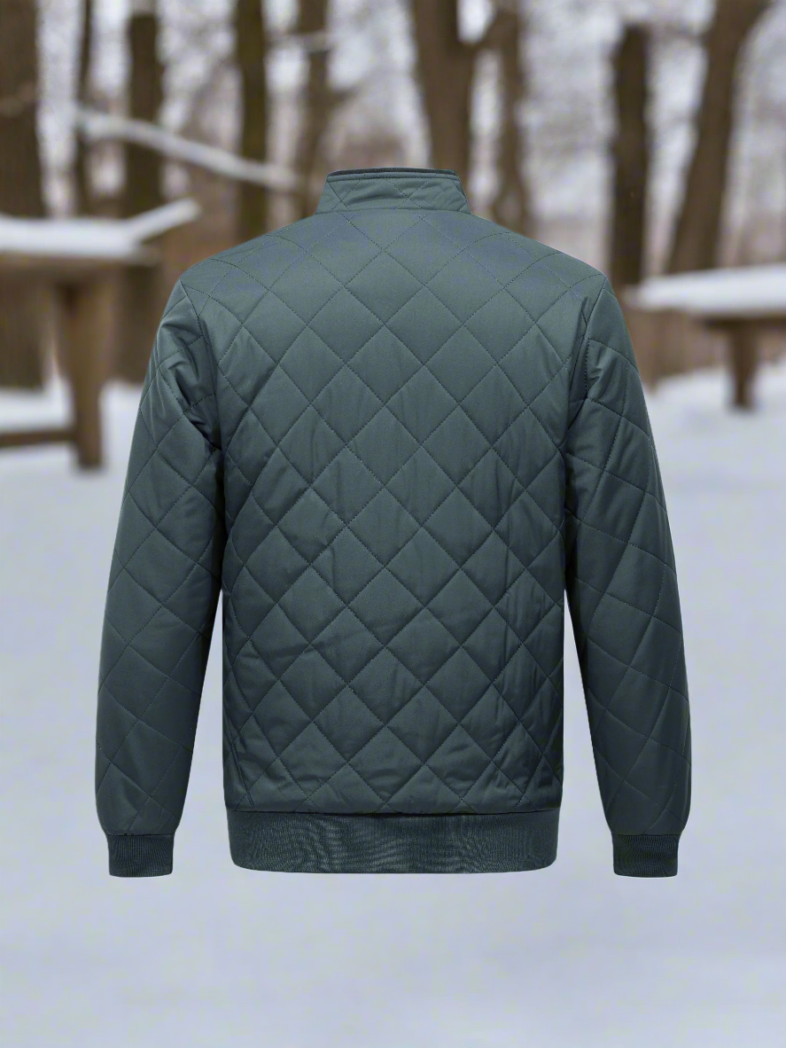 WW | Bomber Jacket Quilted Design Soft Lining Zipper Ribbed Hem