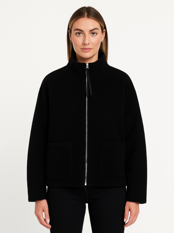 WW | Oversized Zip-Up Winter Jacket with High Collar Design