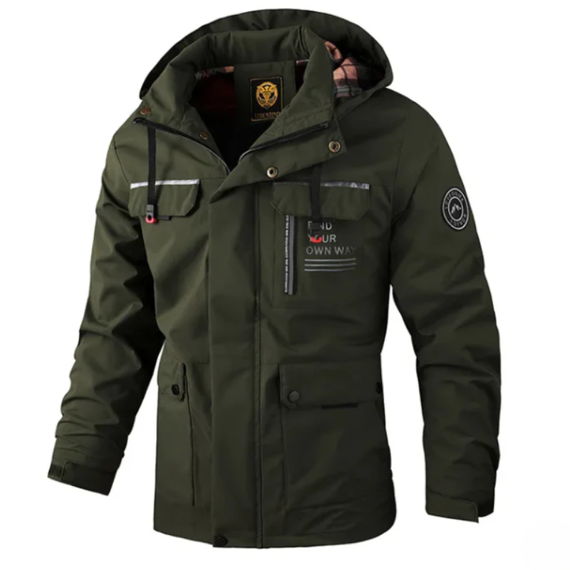 WW | Men's Winter Jacket with Adjustable Hood and Pocket Detail Design