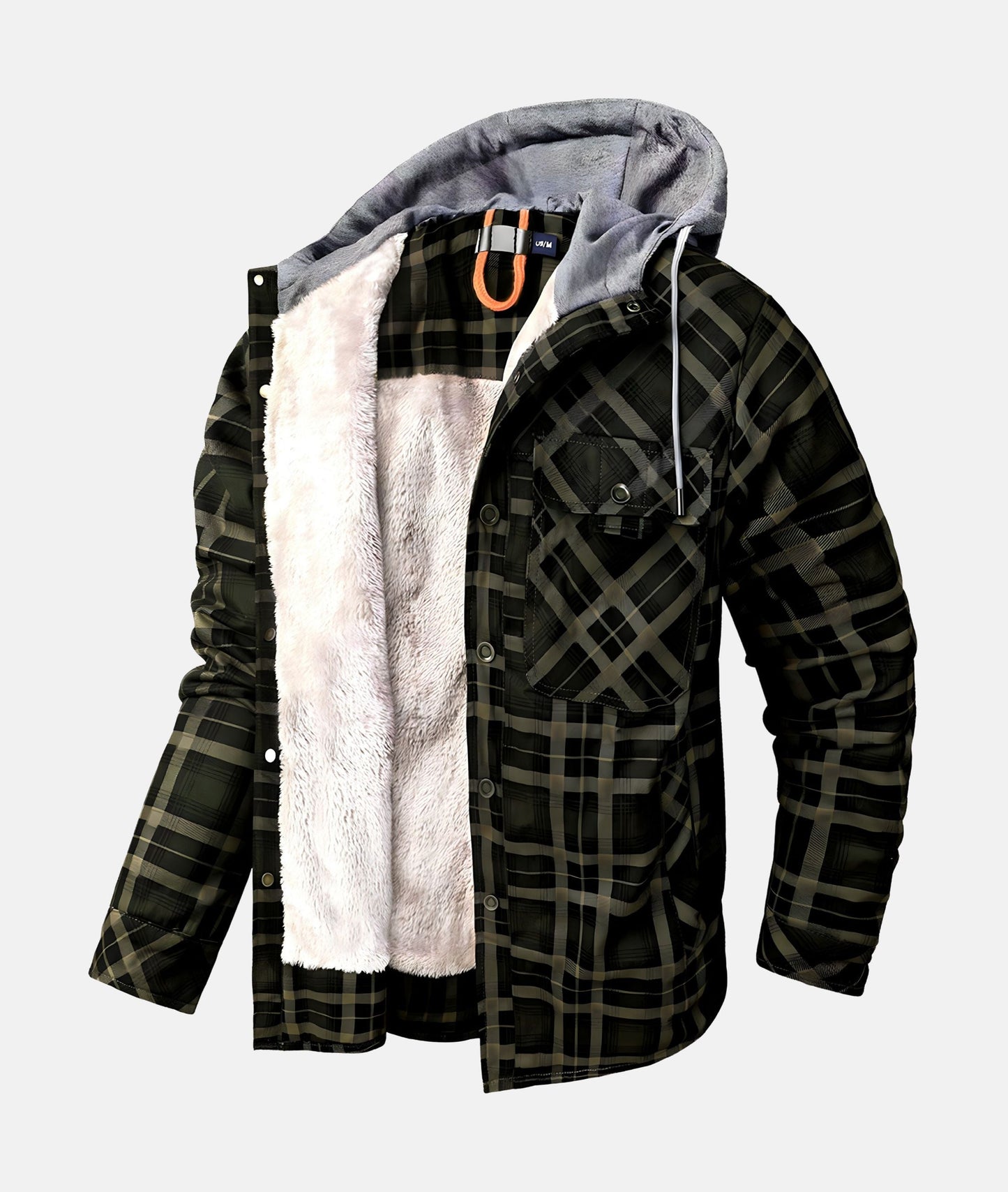 WW | Plaid Flannel Jacket with Hood and Faux Fur Lining