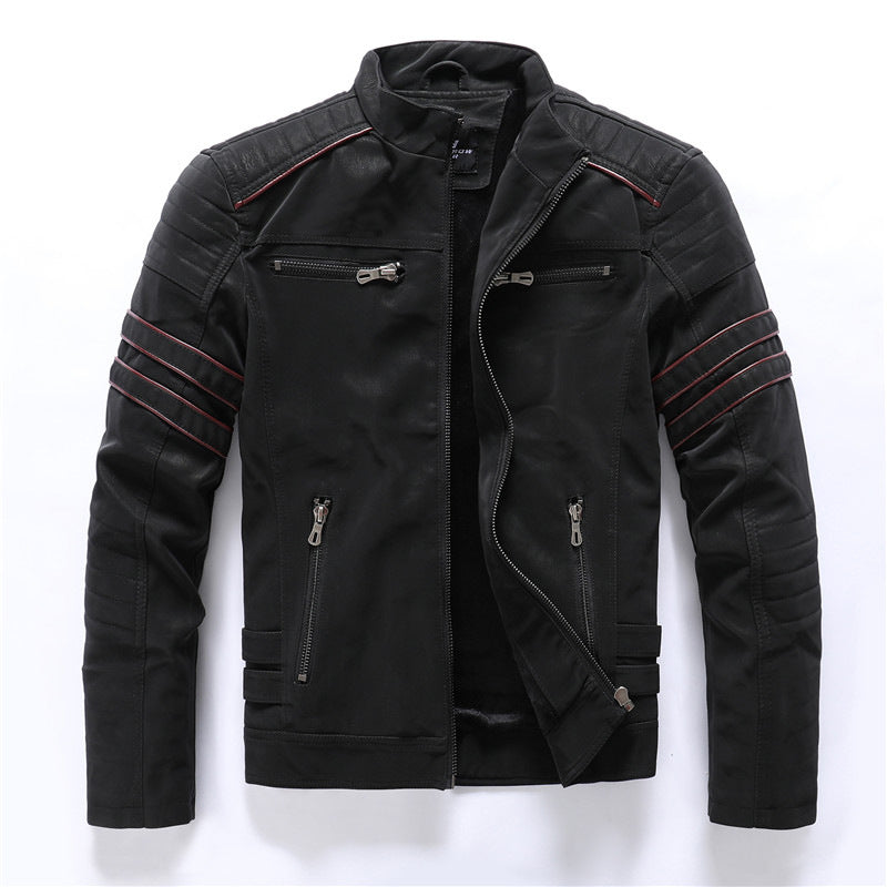 WW | Hochwertige Gestreifte Bikerjacke Für Männer
