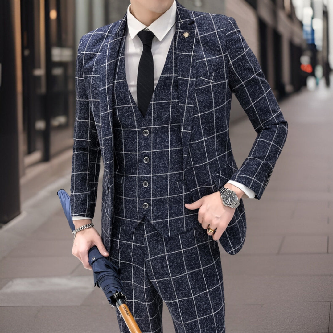 WW | 3-Piece Slim Fit Plaid Exclusive Fabric Suit