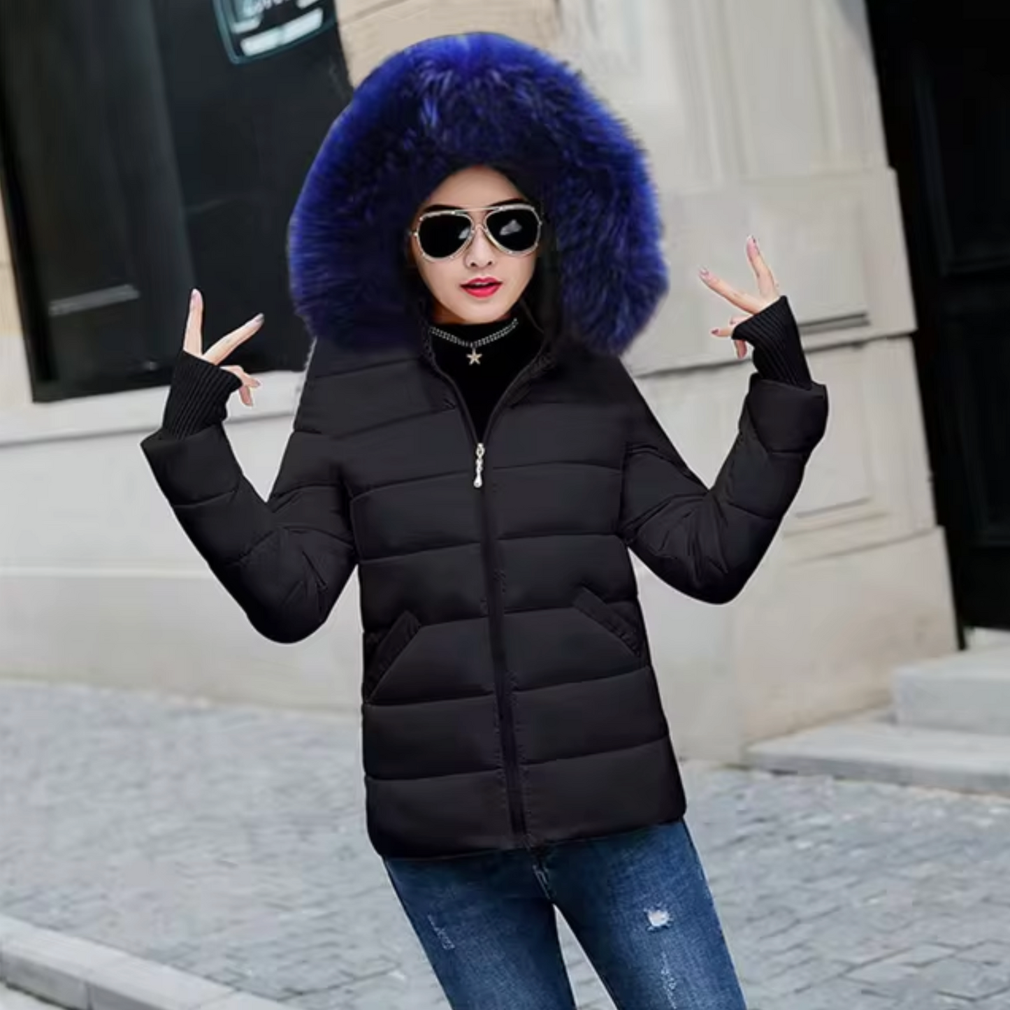 WW | Hooded sweatshirt with fur lining