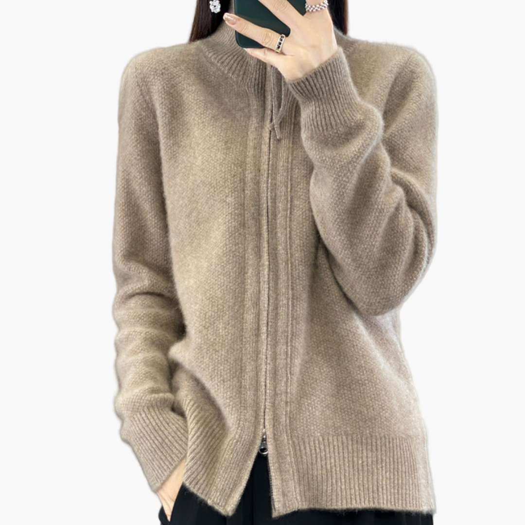 WW | Strickjacke mit Reißverschluss - Eleganter Casual Style für Alltag und Büro