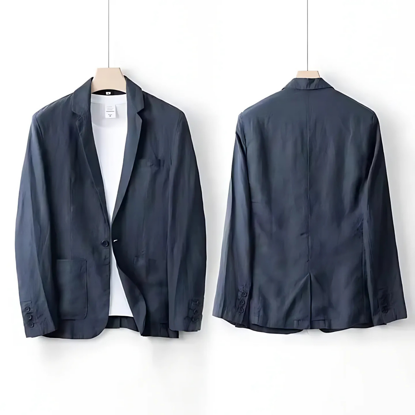 Zephyr Elegant Linen Set for Men - Dark Blue