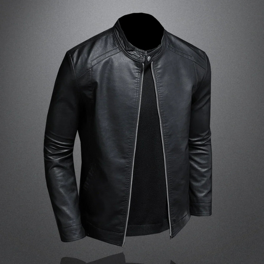 WW | Slim Fit Wasserdichte Schwarze Motorradjacke Für Herren