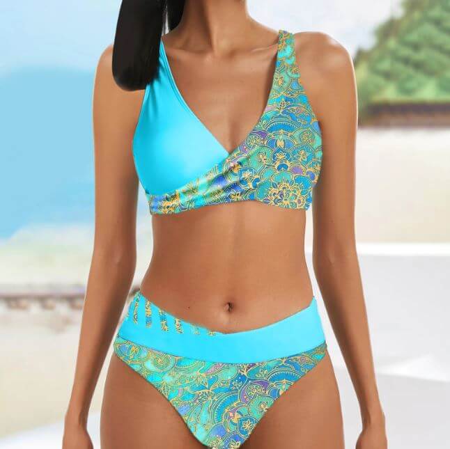 WW | Lebendiges Zweiteiliges Bikini-Set