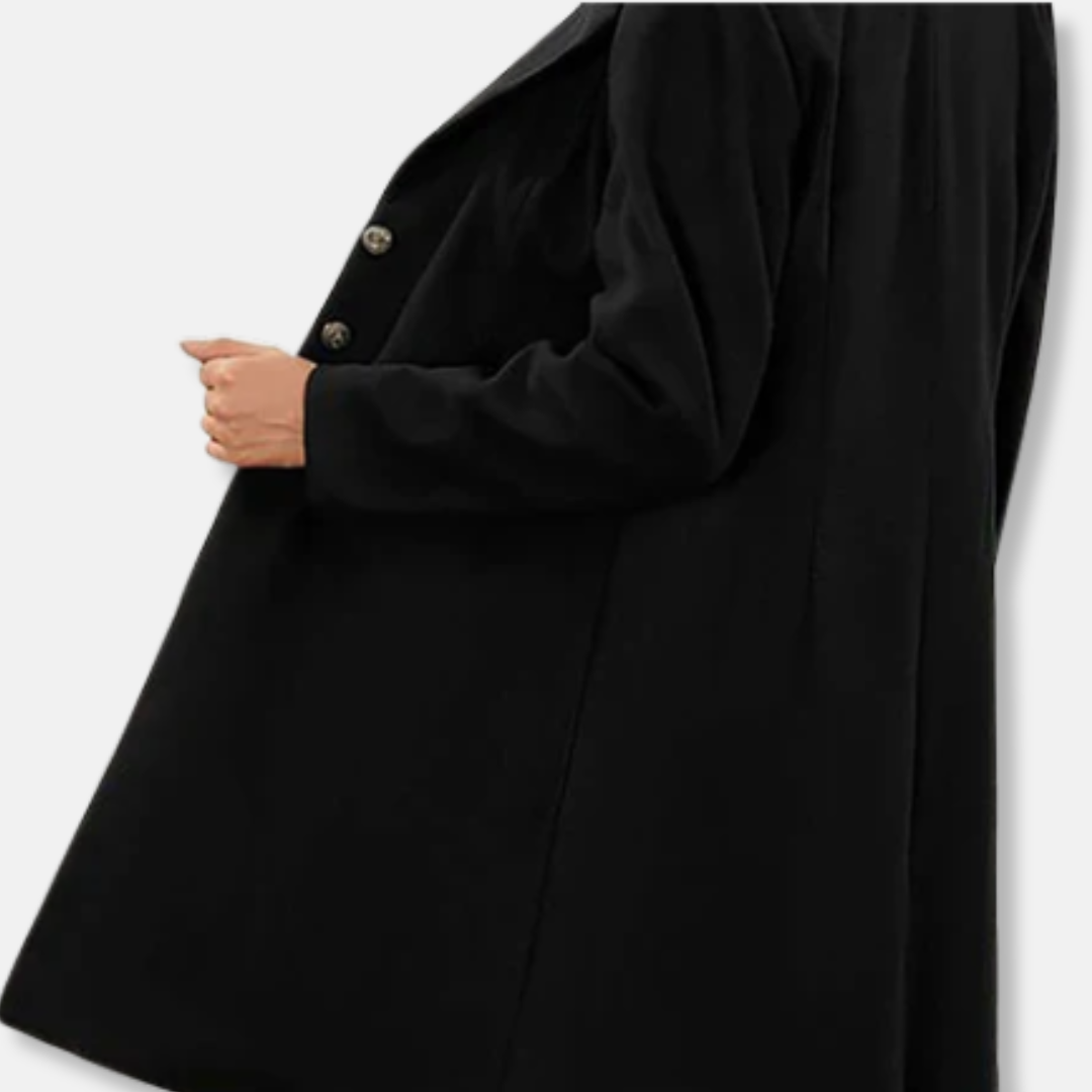 WW | Wool Coat Slim Fit Midi Length Double Breasted Lapel Collar