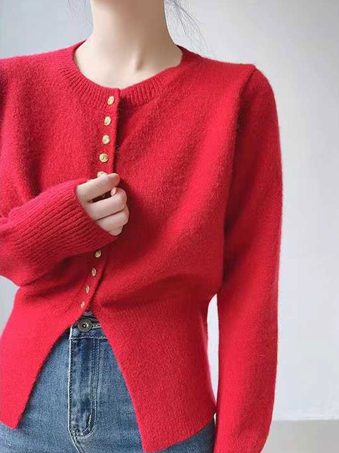 WW | Strickjacke mit goldenen Knöpfen für Damen