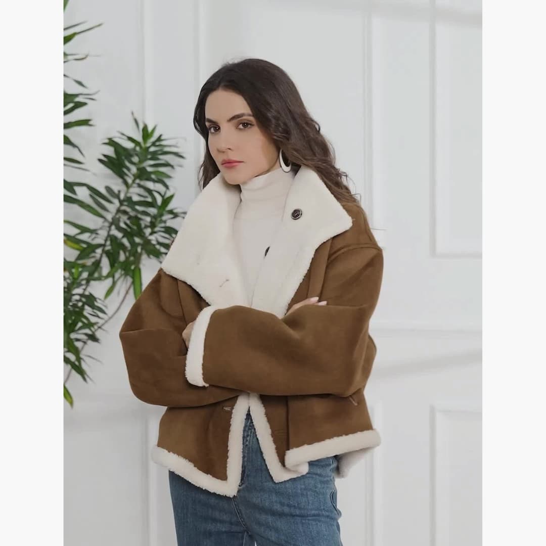 WW | Women's Reversible Fur Jacket Stylish and Versatile Plush Jacket