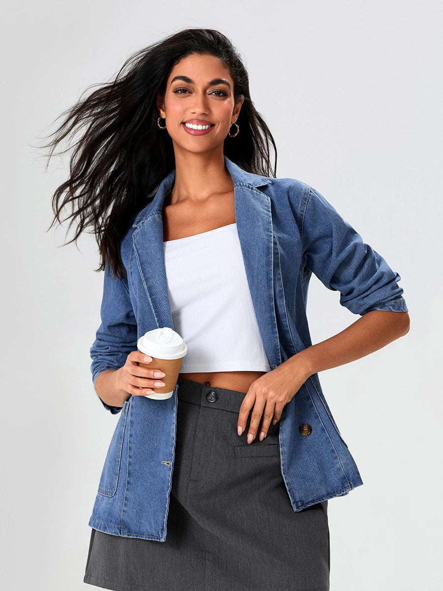 WW | Denim Blazer with Classic Fit