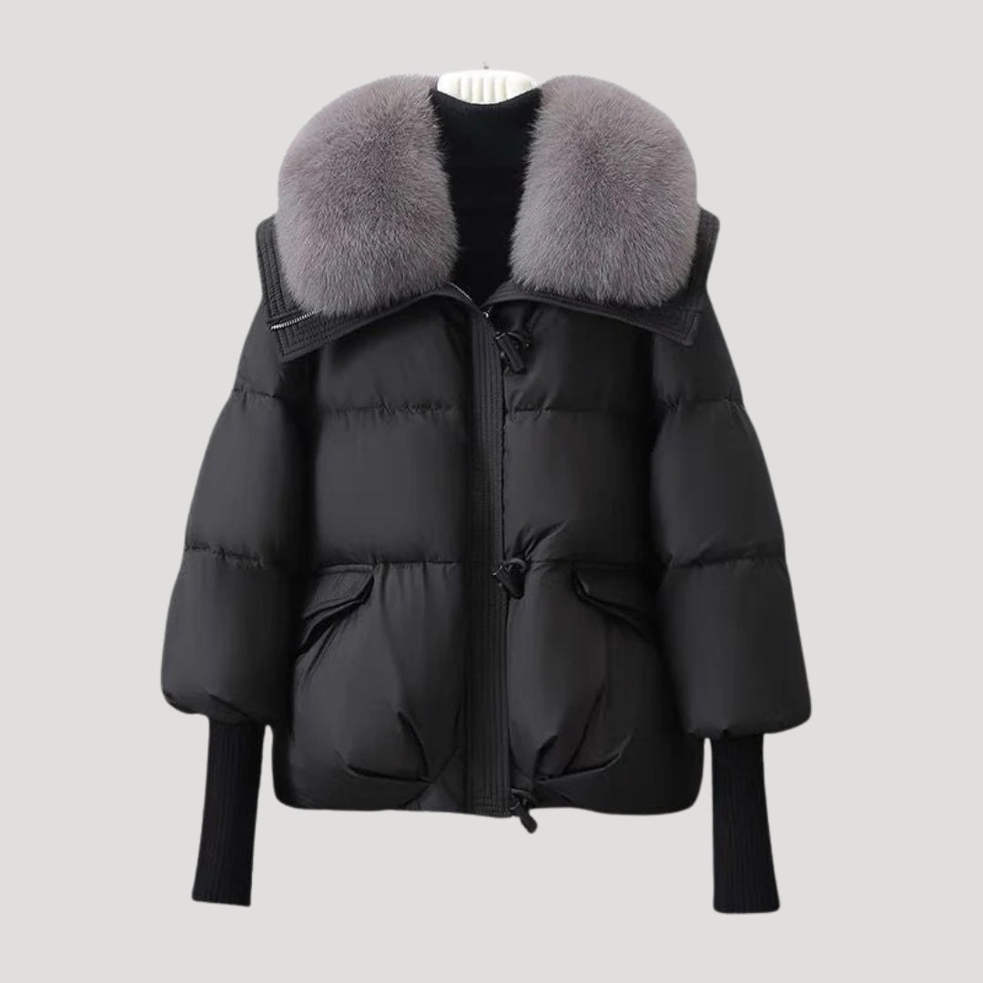 WW | Damen Schneemannjacke Kunstfellkragen Wintermantel