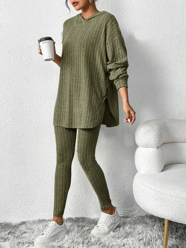 WW | Geripptes Strick-Loungewear-Set