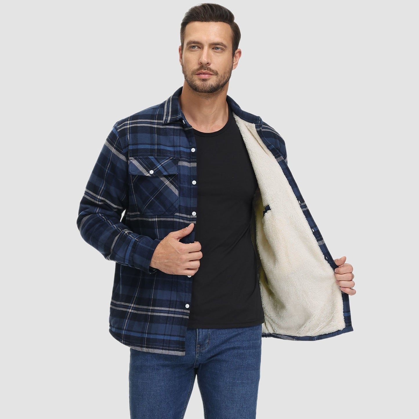 WW | Fleecegefütterte Karobluse Jacke