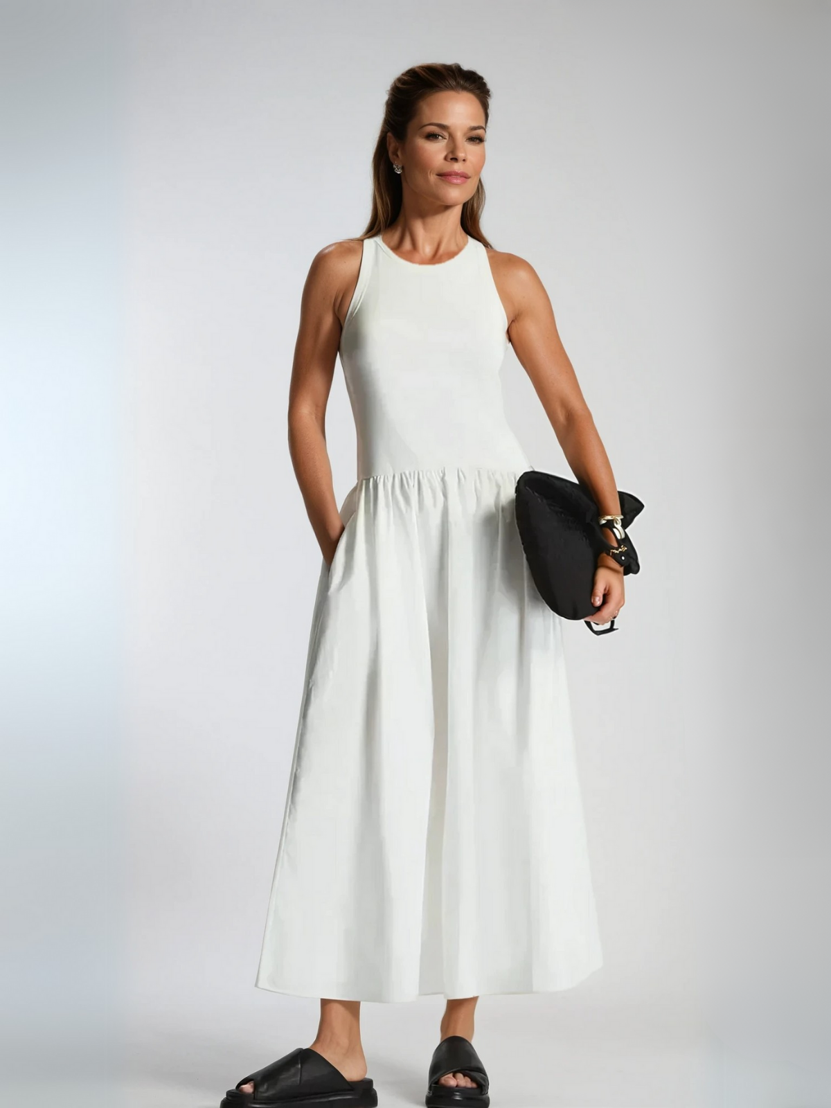 WW | Hals Casual Stitching Vest Kleid