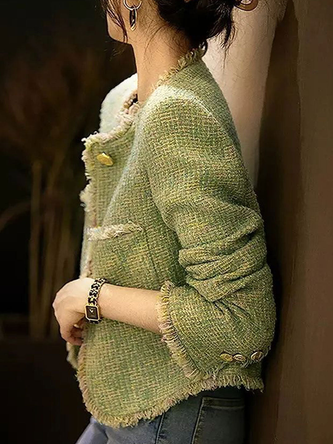 WW | Elegante Rundhals-Tweedjacke
