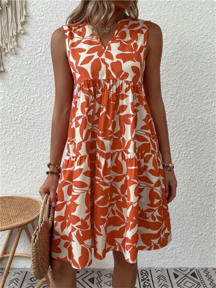 WW | Elegantes Armelloses Kleid mit Blumenmuster