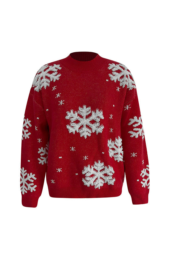 WW | Rollkragen Weihnachtsdruck Strickpullover