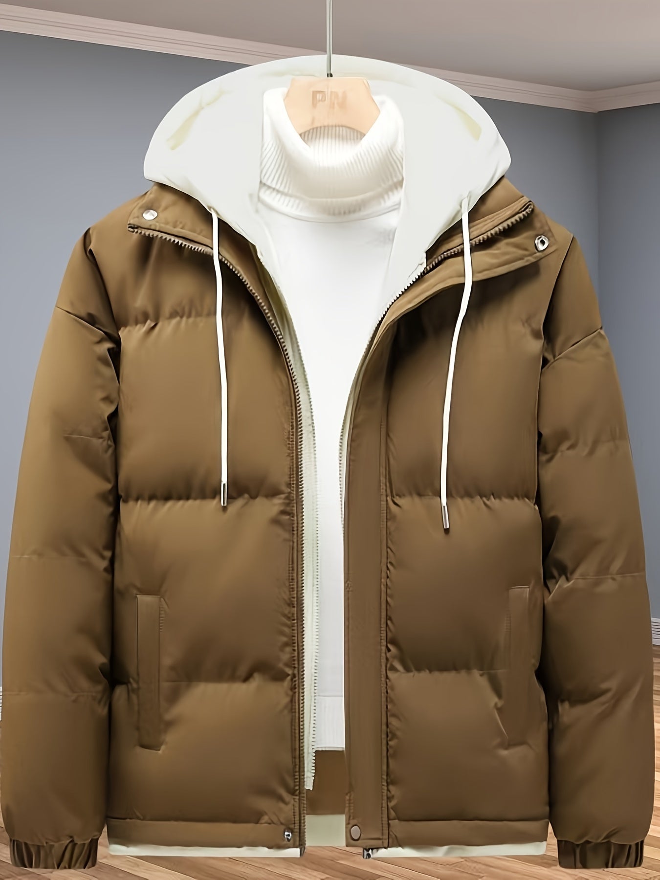 WW | Thick Mid-Length Zipper Winter Jacket for Men - Perfect for Outdoor Activities